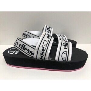 Ellesse "Giglio Text" women black platform Sandals size US 9 UK 7 EUR 40.5